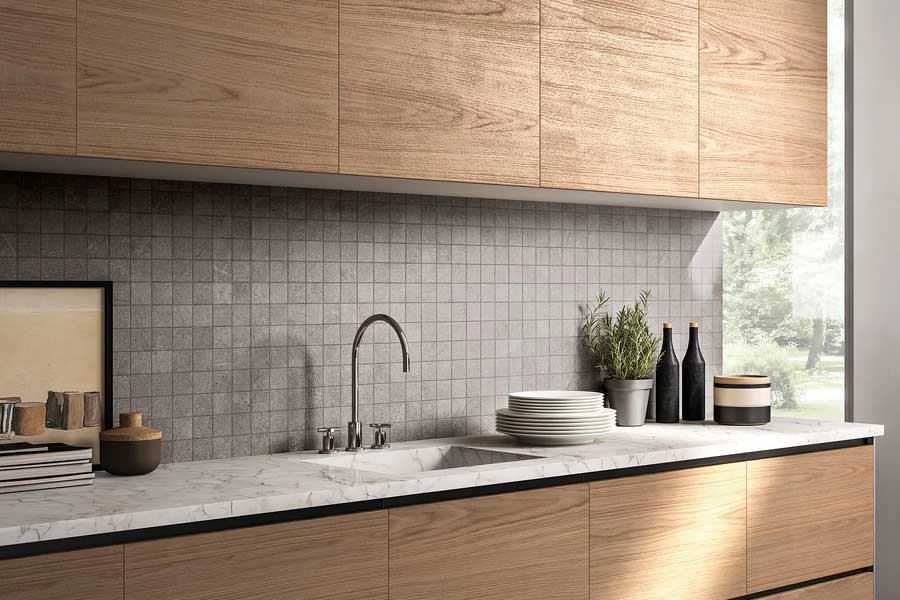tiled splashback modern kitchen
