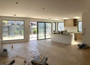 open kitchen design with living room