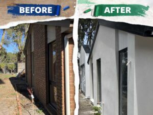 rendering a house before and after