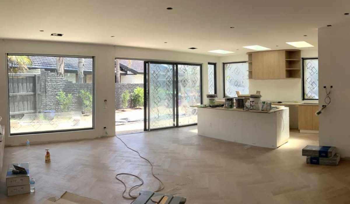 open kitchen design with living room