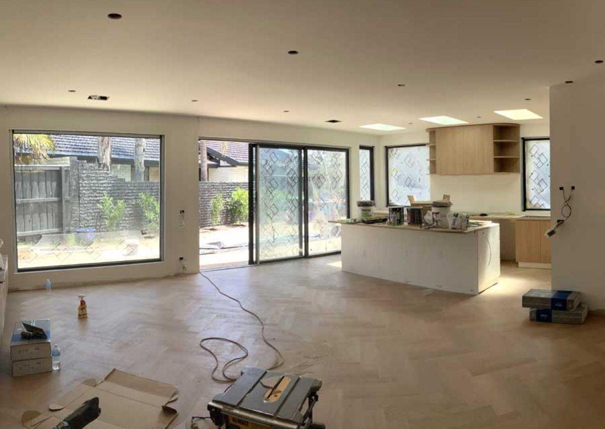 open kitchen design with living room